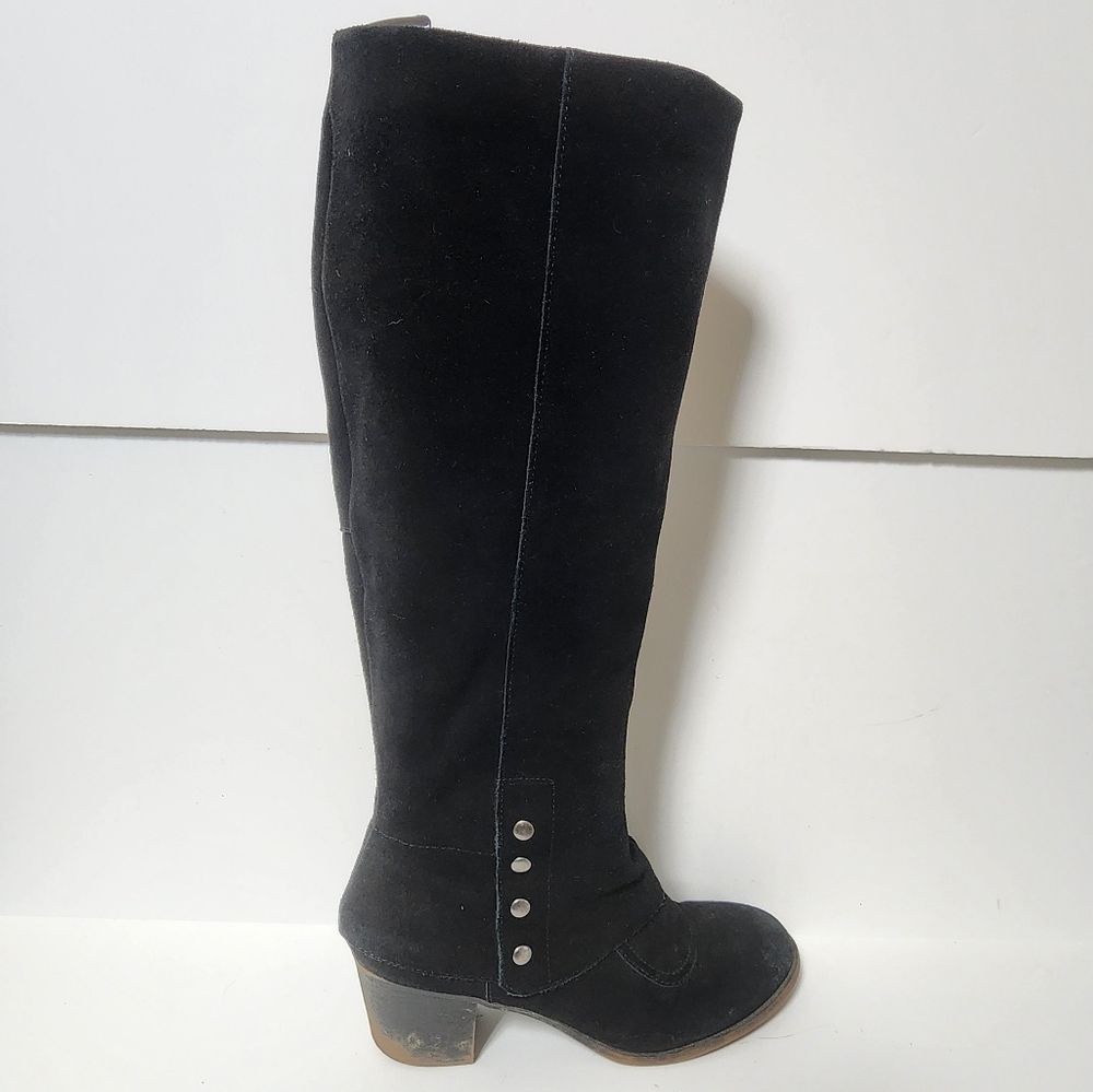 Black Suede Leather Knee-High Women's Boots by Nine West size 8